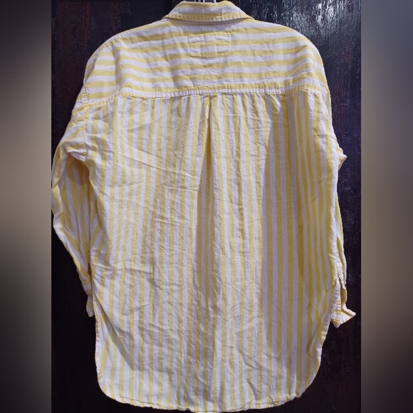 Anthropologie Maeve The Bennet Striped Button Down Hi/Low Shirt - Picture 6 of 8